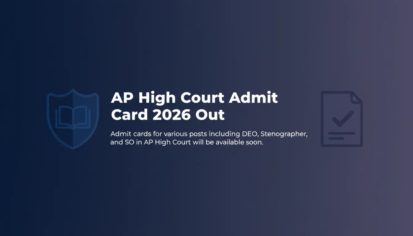 AP High Court Admit Card 2026 Out - Official Job Notification