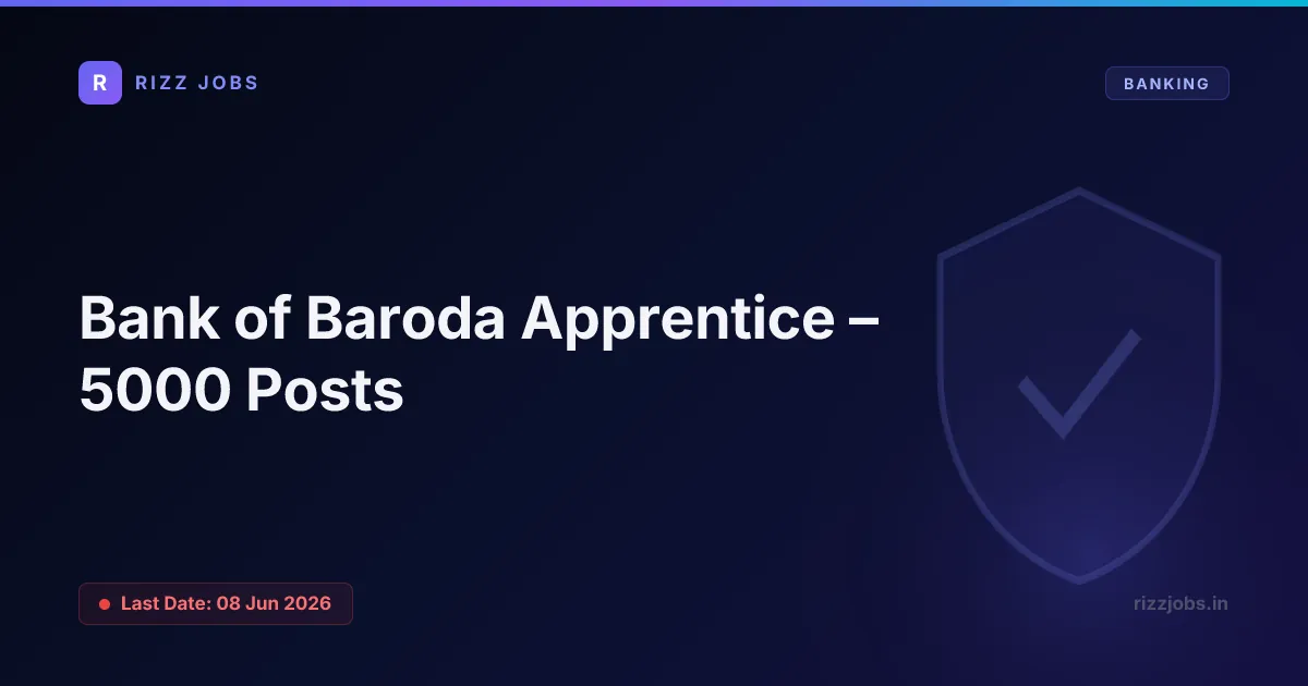 Bank of Baroda Apprentice – 5000 Posts - Official Job Notification