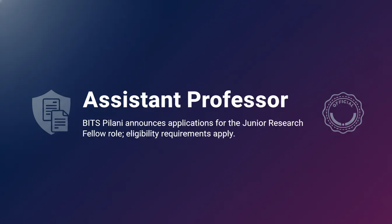 Assistant Professor - Official Job Notification