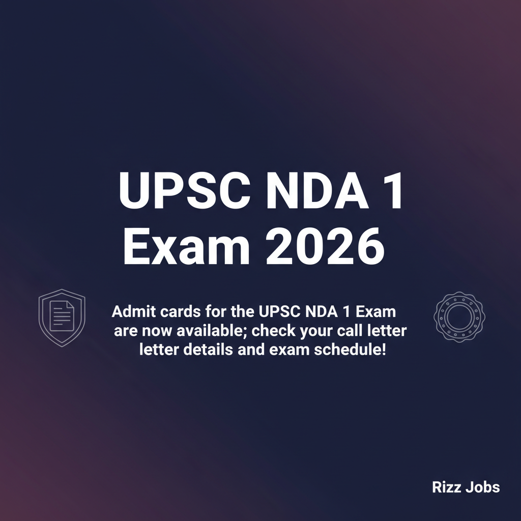 UPSC NDA 1 Exam 2026 UPSC NDA 1 Exam 2026 - Official Job Notification