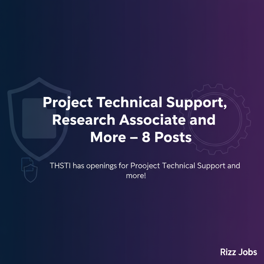 Project Technical Support, Research Associate and More – 8 Posts Project Technical Support, Research Associate and More – 8 Posts - Official Job Notification