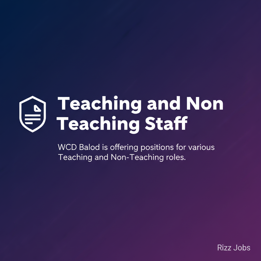 Teaching and Non Teaching Staff Teaching and Non Teaching Staff - Official Job Notification
