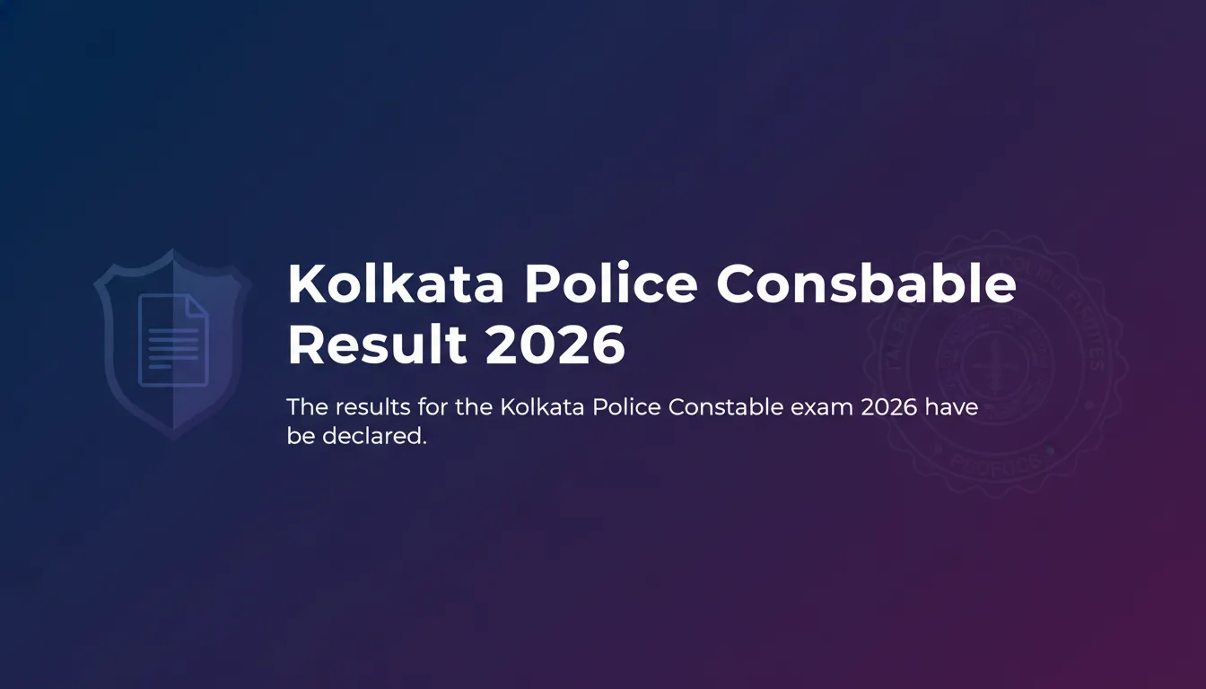 Kolkata Police Constable Result 2026