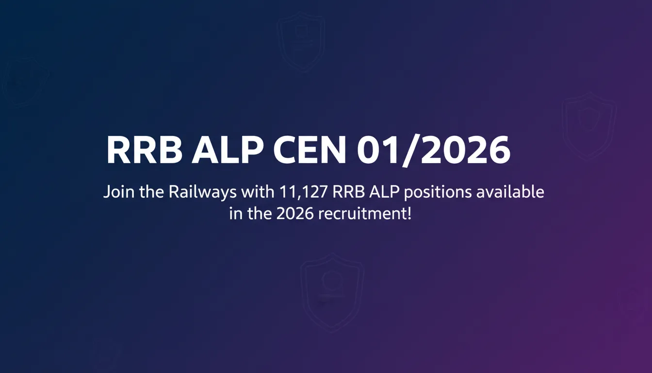 RRB ALP CEN 01/2026 - Official Job Notification