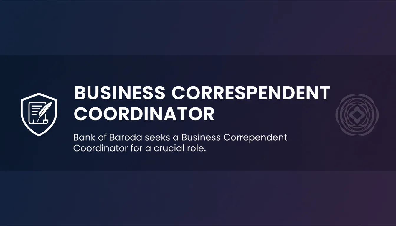 Business Correspondent Coordinator - Official Job Notification