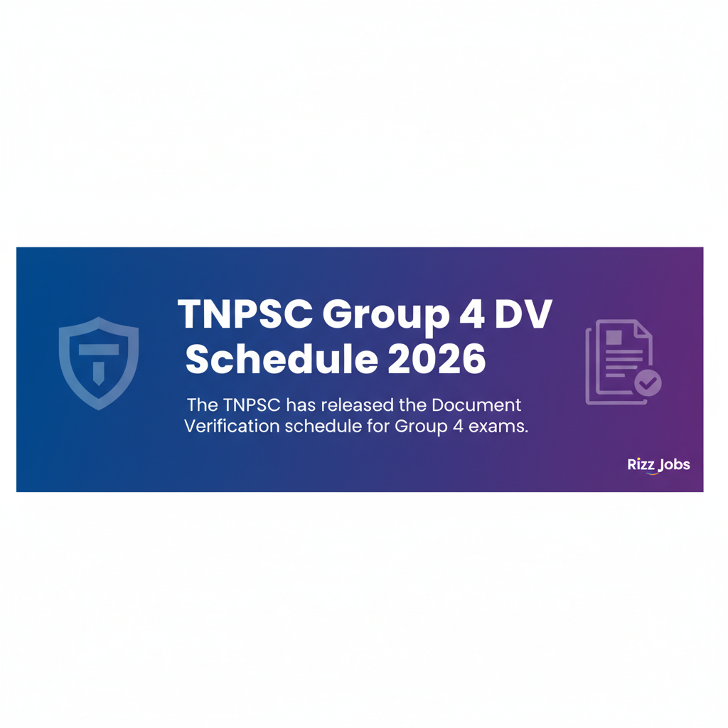 TNPSC Group 4 DV Schedule 2026 TNPSC Group 4 DV Schedule 2026 - Official Job Notification