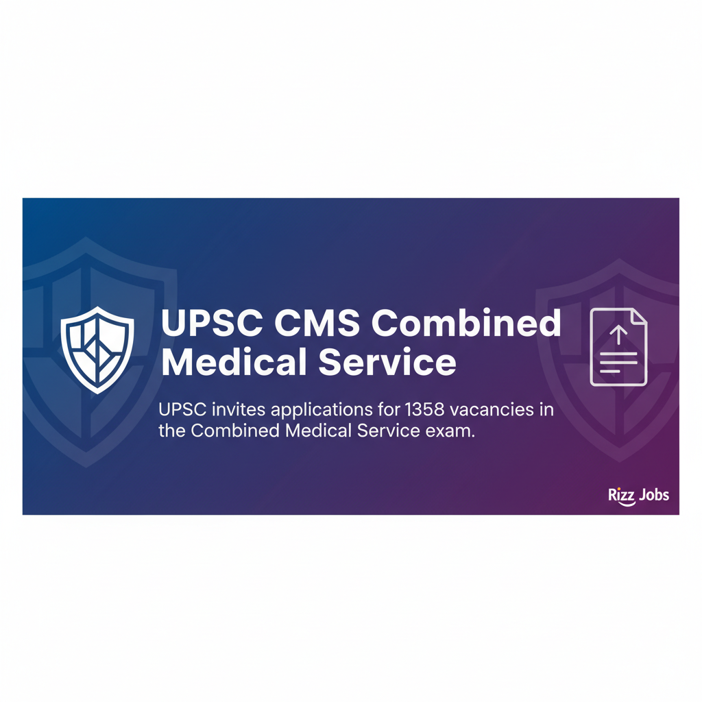 UPSC CMS Combined Medical Service UPSC CMS Combined Medical Service - Official Job Notification