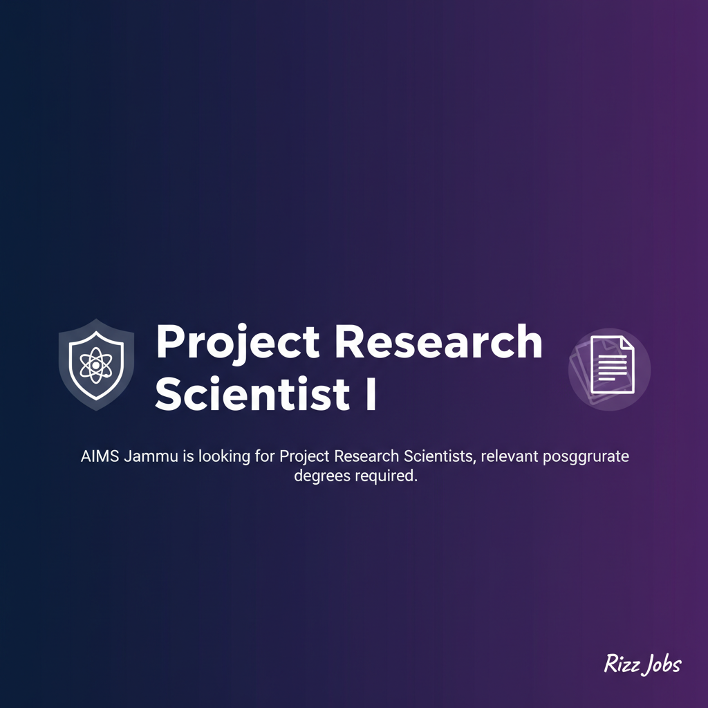 Project Research Scientist I Project Research Scientist I - Official Job Notification