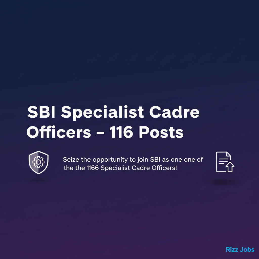 SBI Specialist Cadre Officers – 116 Posts SBI Specialist Cadre Officers – 116 Posts - Official Job Notification