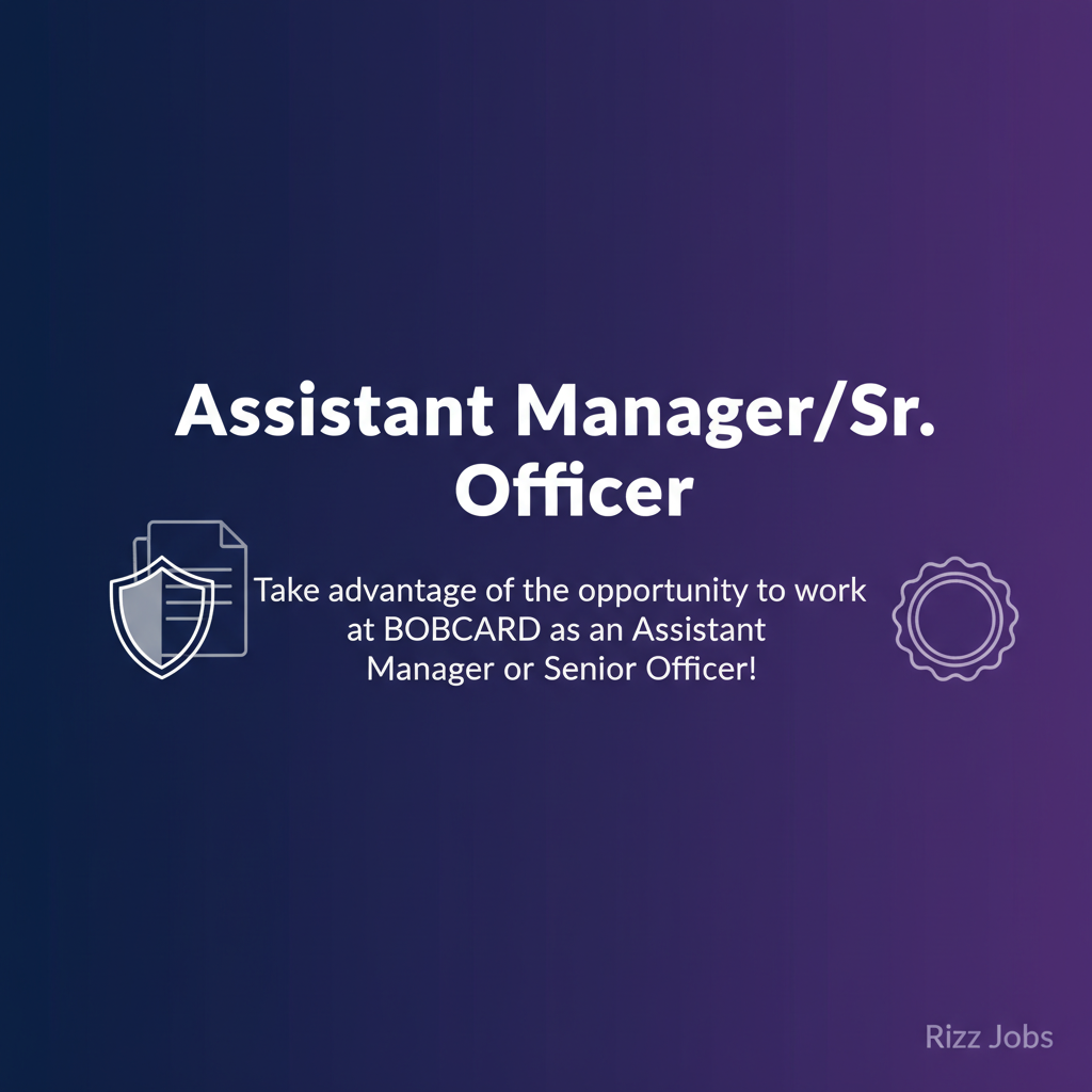 Assistant Manager/Sr. Officer Assistant Manager/Sr. Officer - Official Job Notification