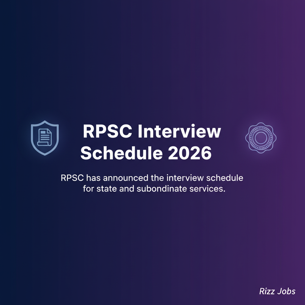 RPSC Interview Schedule 2026 RPSC Interview Schedule 2026 - Official Job Notification