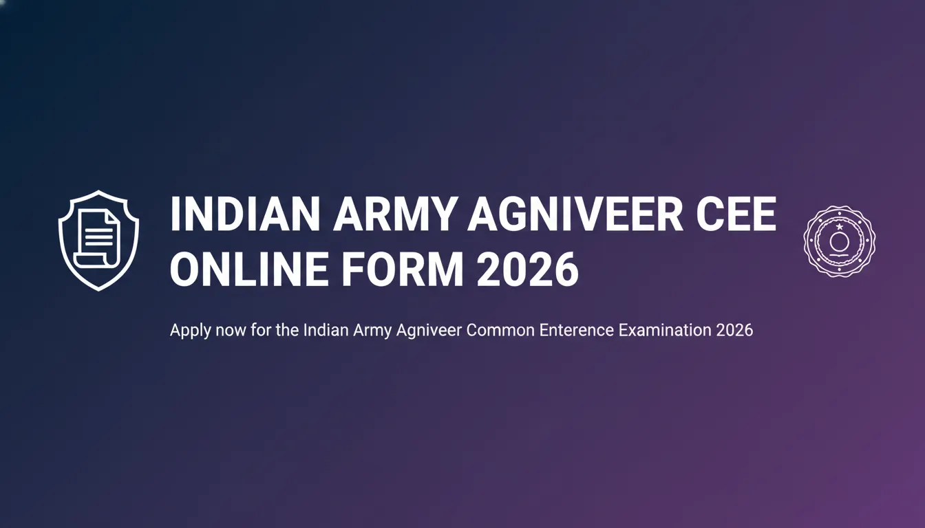 Indian Army Agniveer CEE Online Form 2026 - Official Job Notification
