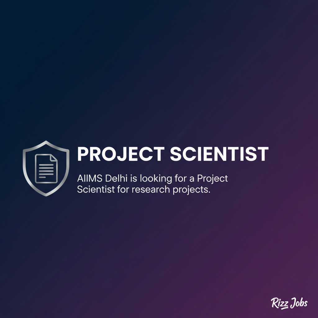 Project Scientist Project Scientist - Official Job Notification
