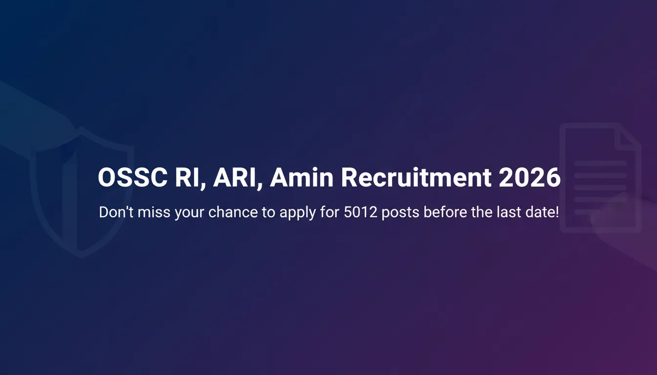OSSSC RI, ARI, Amin Recruitment 2026