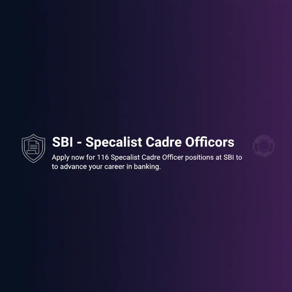 SBI - Specialist Cadre Officers - Official Job Notification