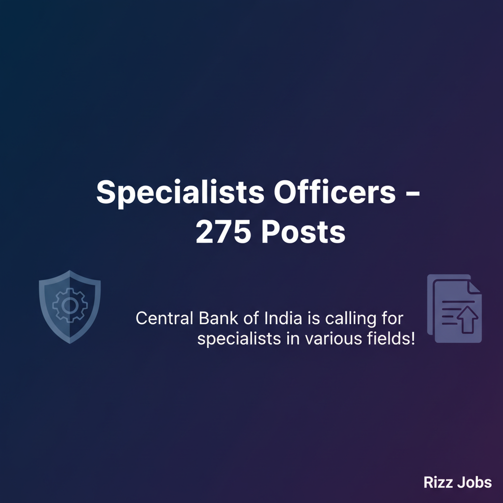 Specialists Officers – 275 Posts Specialists Officers – 275 Posts - Official Job Notification