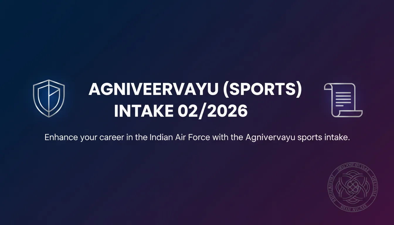 Agniveervayu (Sports) Intake 02/2026 - Official Job Notification