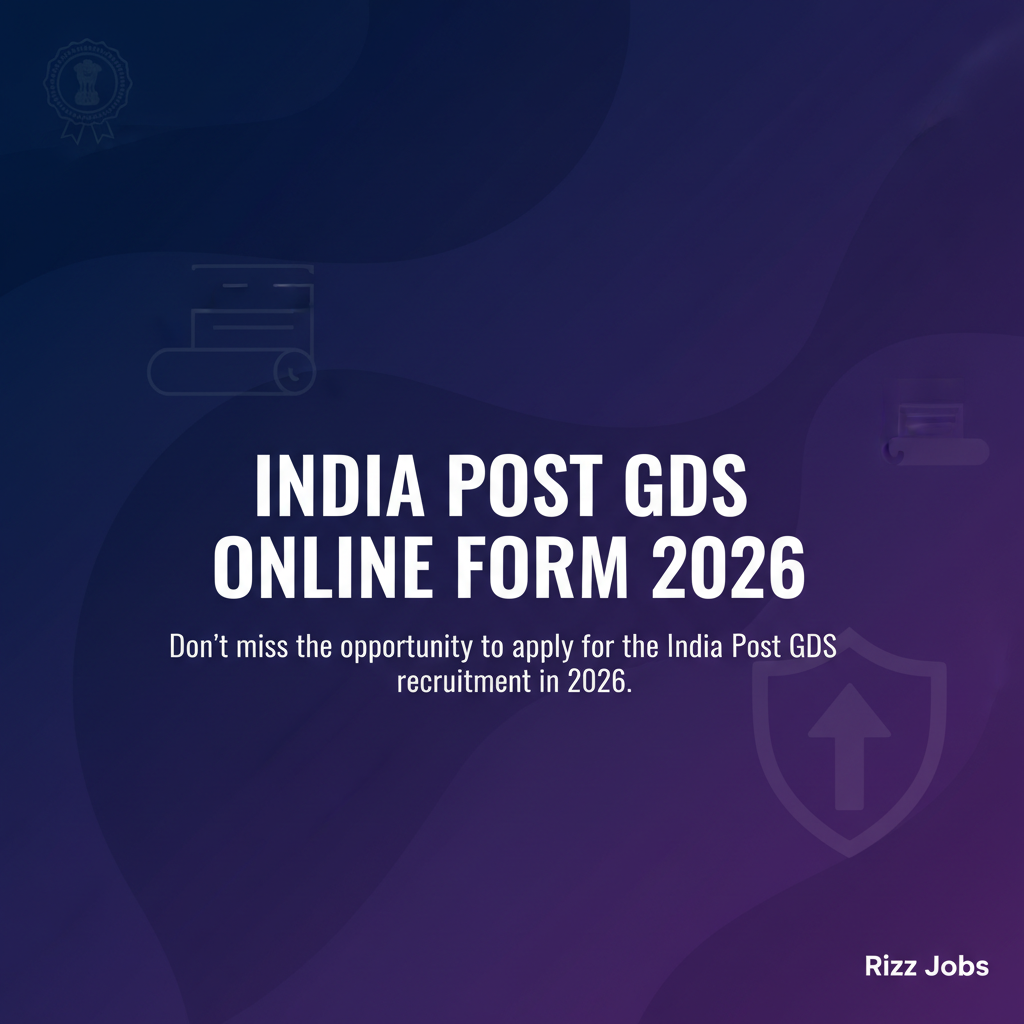 India Post GDS Online Form 2026 India Post GDS Online Form 2026 - Official Job Notification