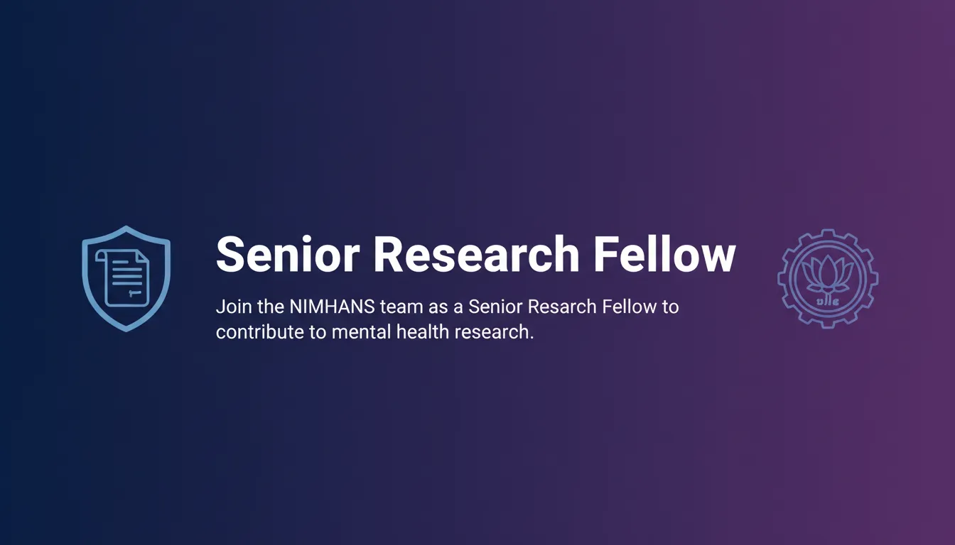 Senior Research Fellow - Official Job Notification
