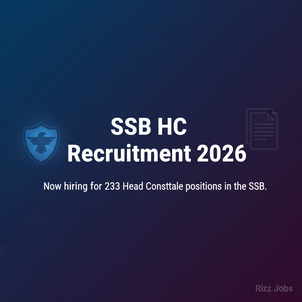 SSB HC Recruitment 2026 SSB HC Recruitment 2026 - Official Job Notification