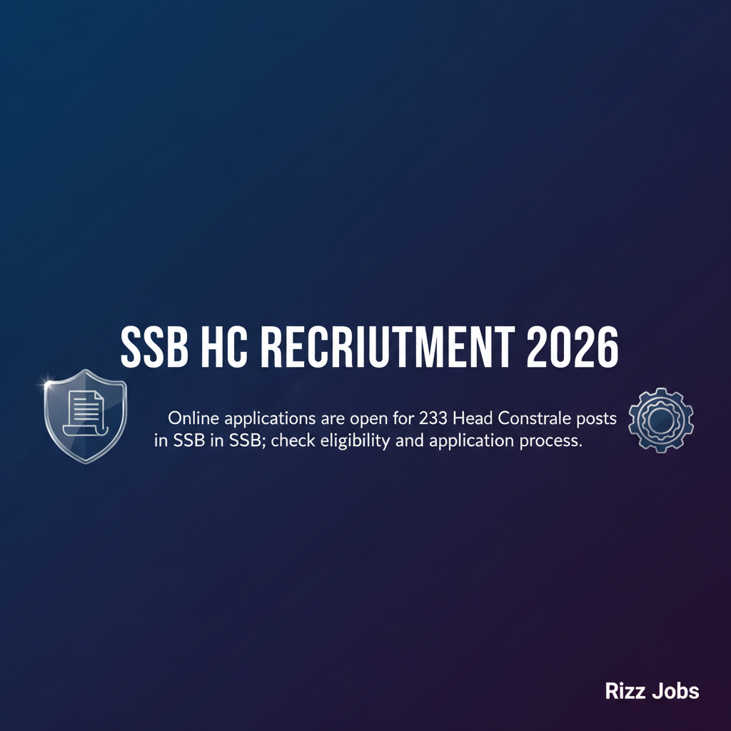 SSB HC Recruitment 2026 SSB HC Recruitment 2026 - Official Job Notification
