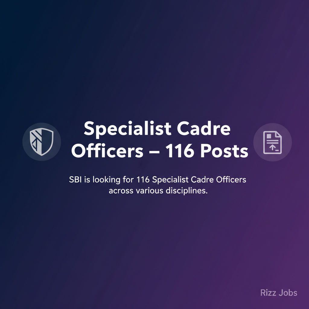 Specialist Cadre Officers – 116 Posts Specialist Cadre Officers – 116 Posts - Official Job Notification