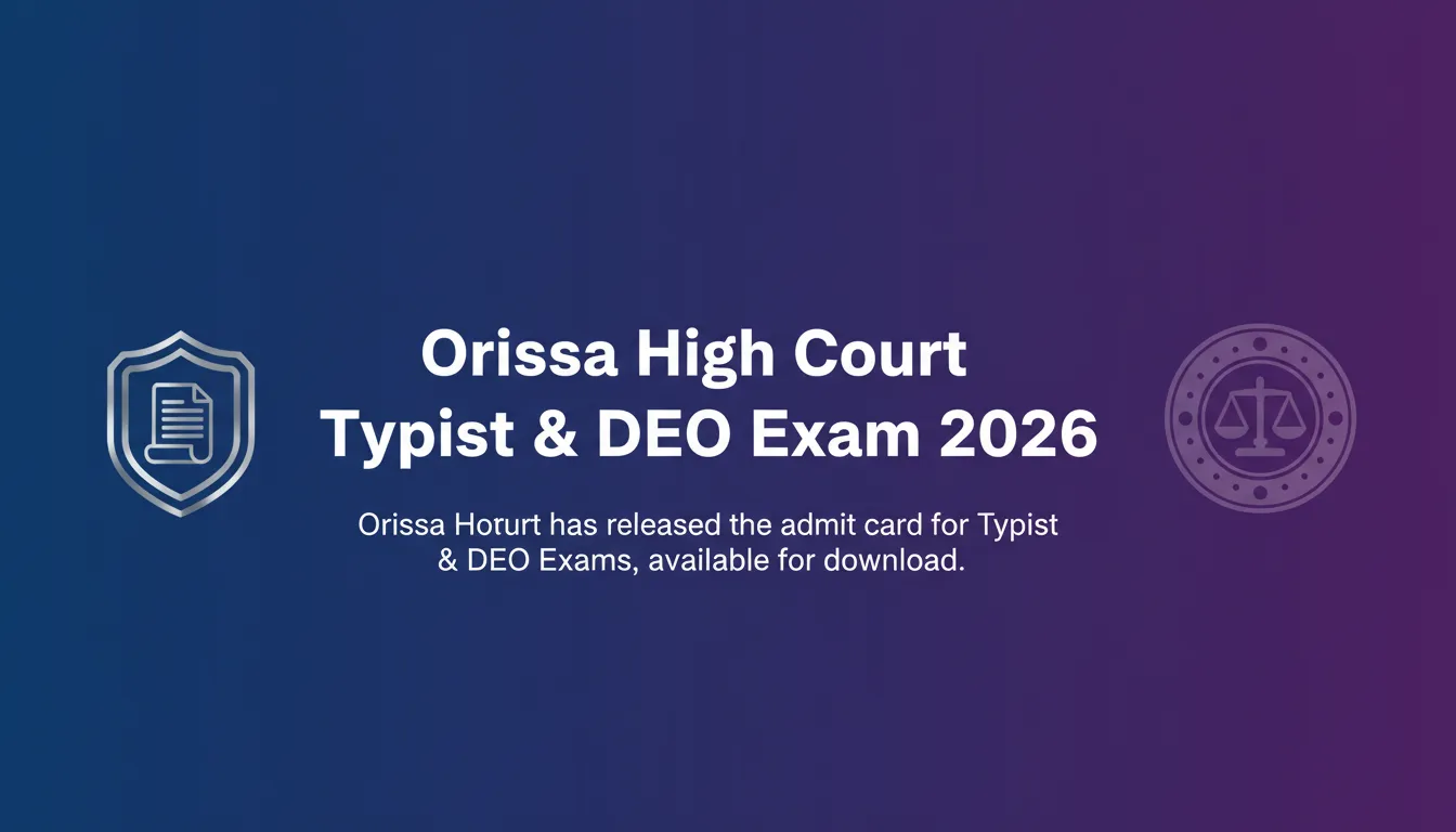Orissa High Court Typist & DEO Exam 2026 - Official Job Notification