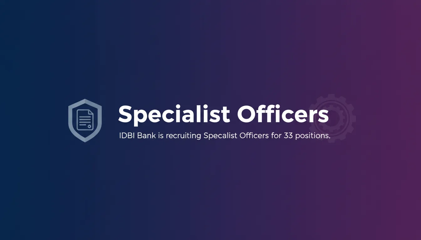Specialist Officers - Official Job Notification
