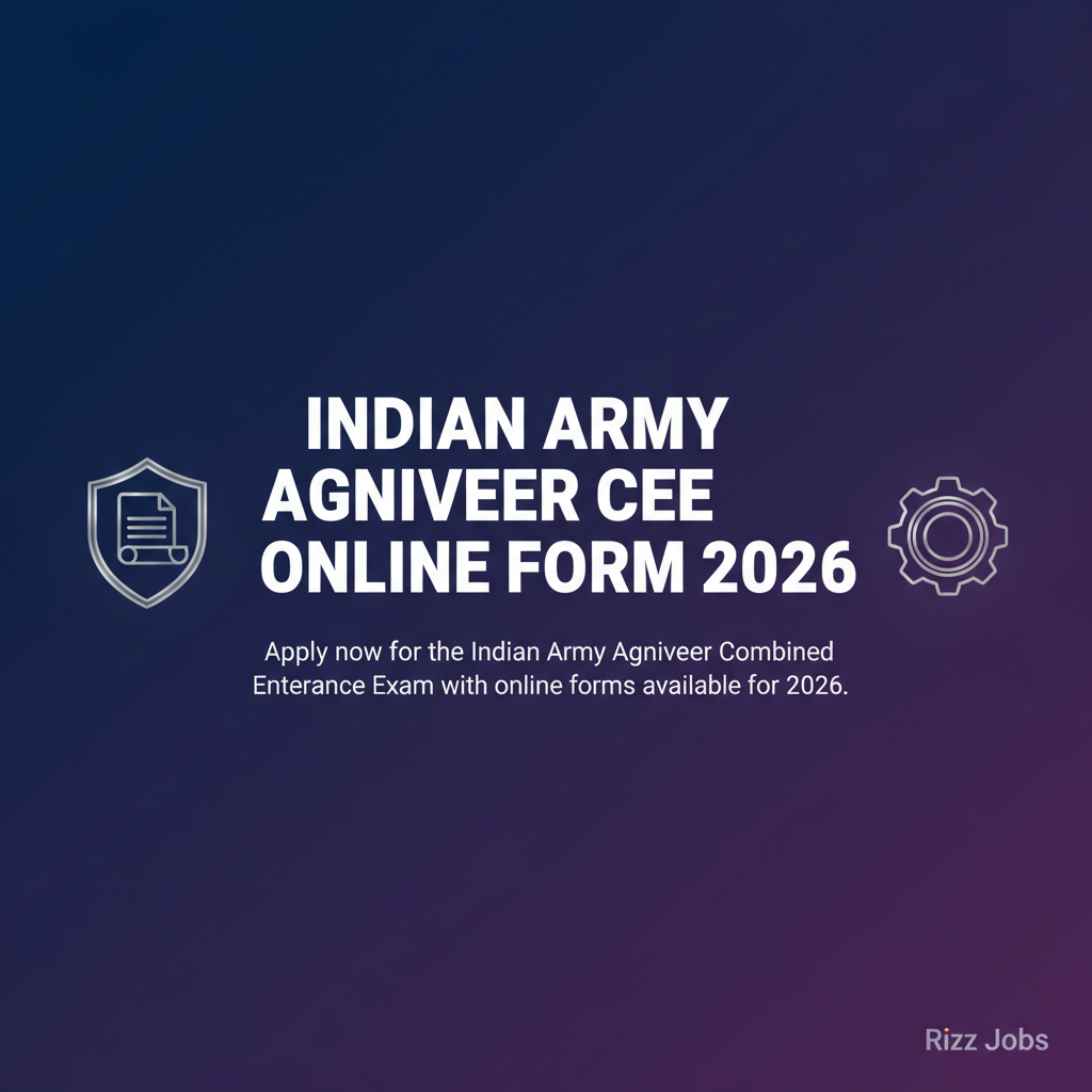 Indian Army Agniveer CEE Online Form 2026 Indian Army Agniveer CEE Online Form 2026 - Official Job Notification