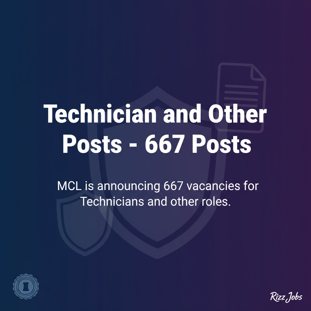Technician and Other Posts – 667 Posts Technician and Other Posts – 667 Posts - Official Job Notification