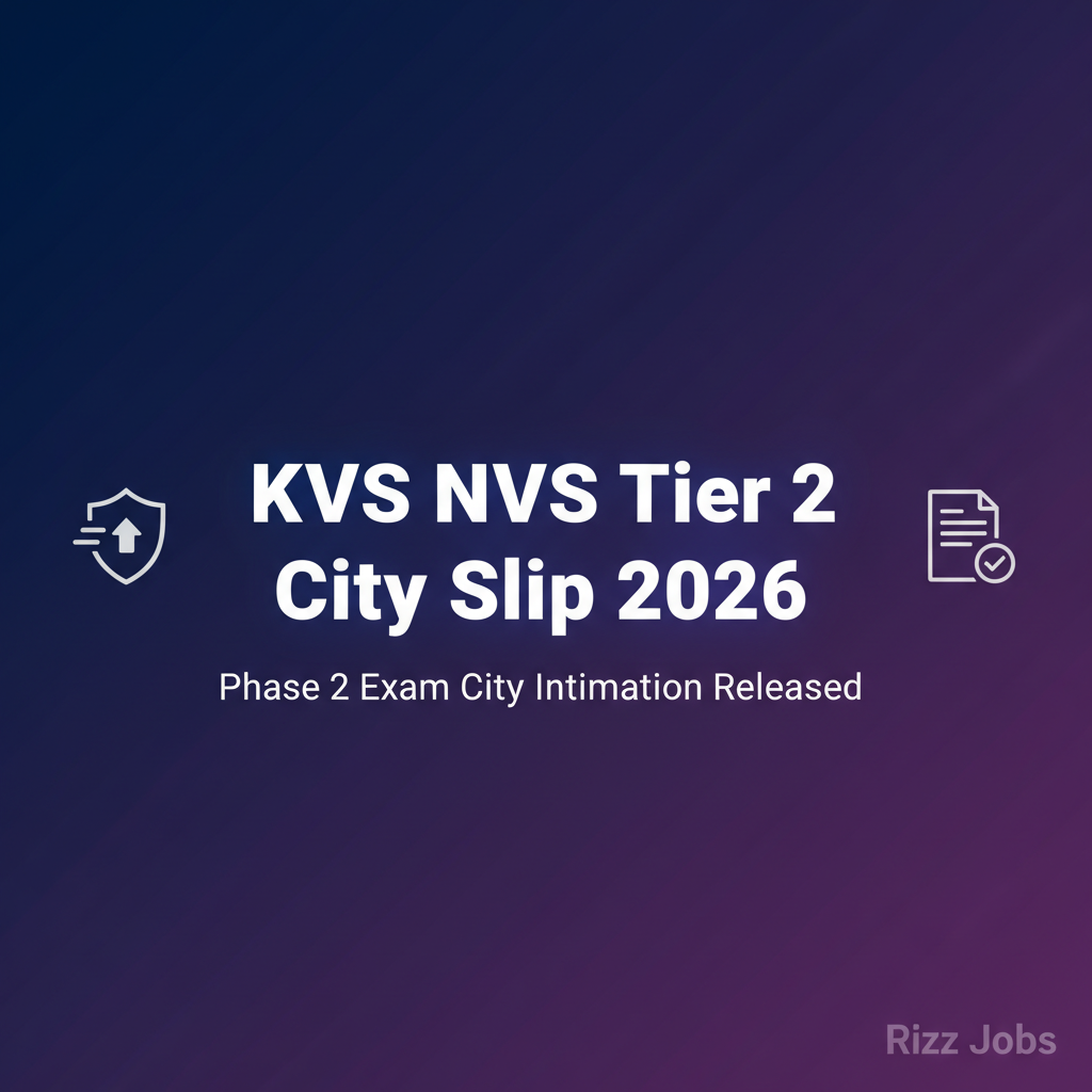 KVS NVS Tier 2 City Slip 2026 KVS NVS Tier 2 City Slip 2026 - Official Job Notification