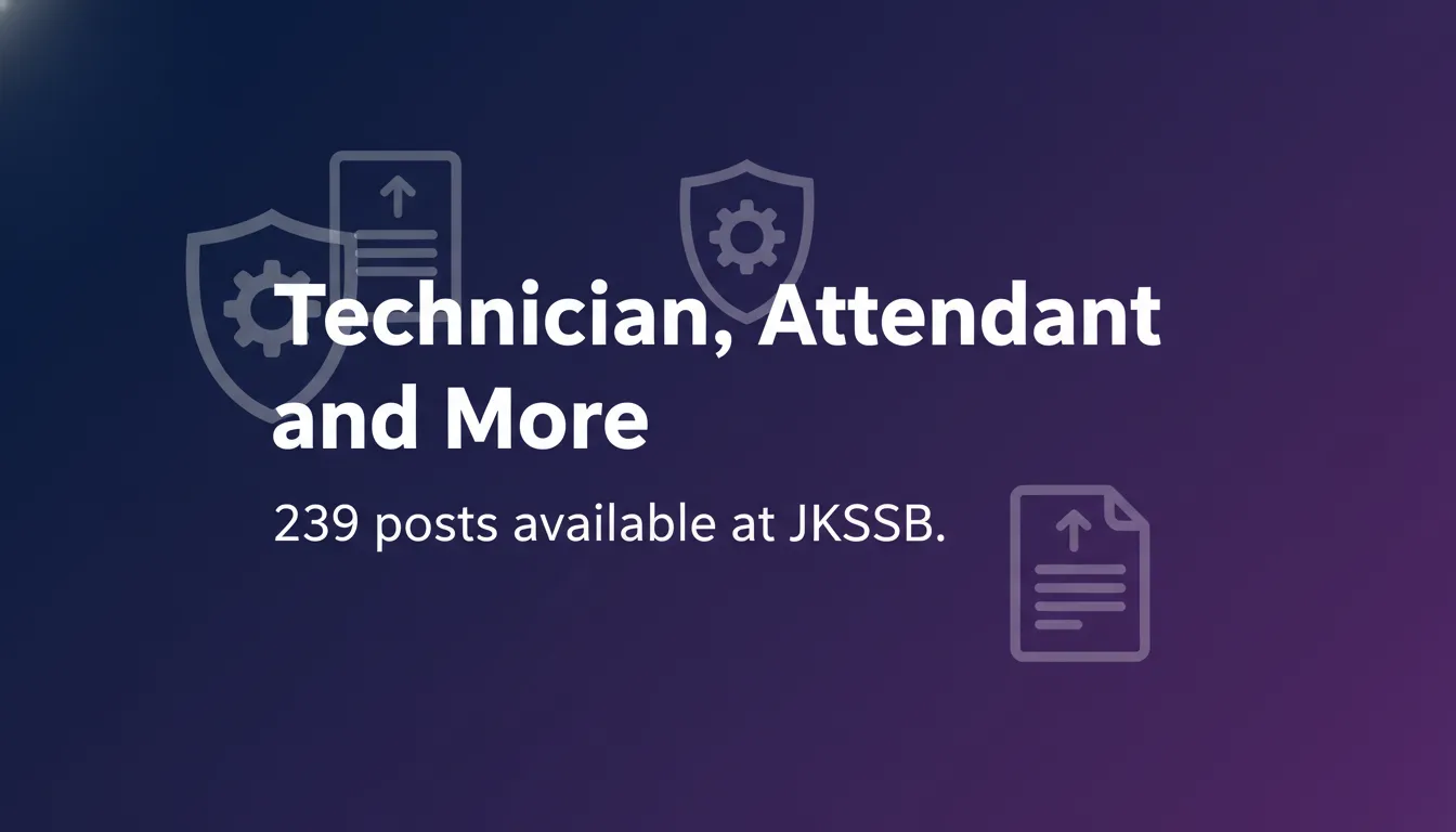 Technician, Attendant and More - Official Job Notification