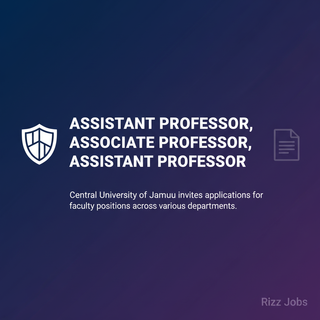 Assistant Professor, Associate Professor, Assistant Professor Assistant Professor, Associate Professor, Assistant Professor - Official Job Notification