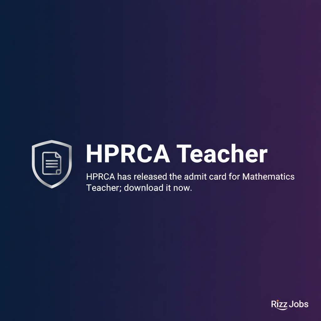 HPRCA Teacher HPRCA Teacher - Official Job Notification