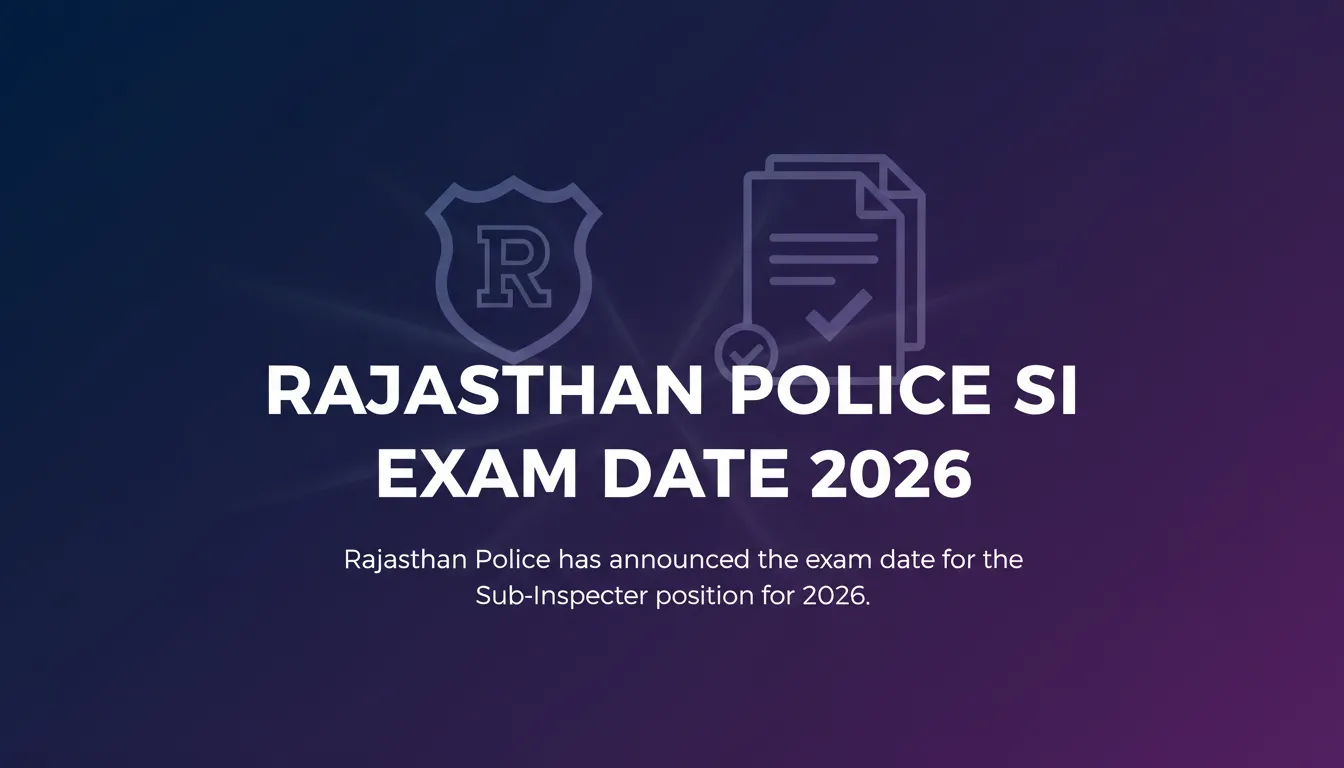 Rajasthan Police SI Exam Date 2026 - Official Job Notification