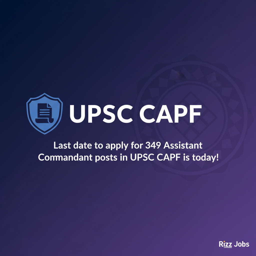 UPSC CAPF UPSC CAPF - Official Job Notification