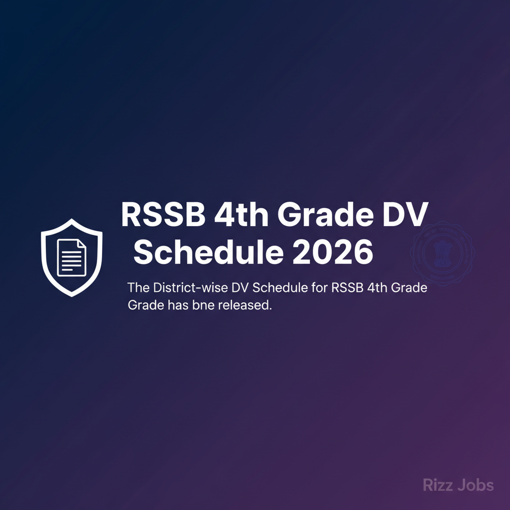 RSSB 4th Grade DV Schedule 2026 RSSB 4th Grade DV Schedule 2026 - Official Job Notification