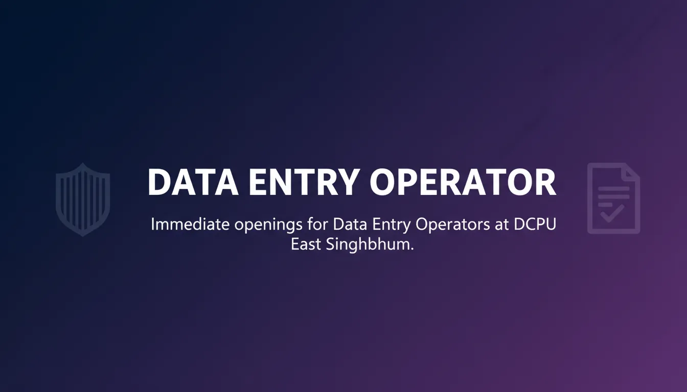 Data Entry Operator - Official Job Notification