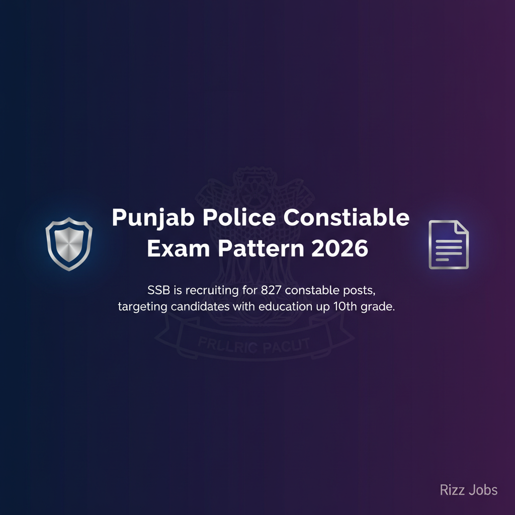 Punjab Police Constable Exam Pattern 2026 Punjab Police Constable Exam Pattern 2026 - Official Job Notification