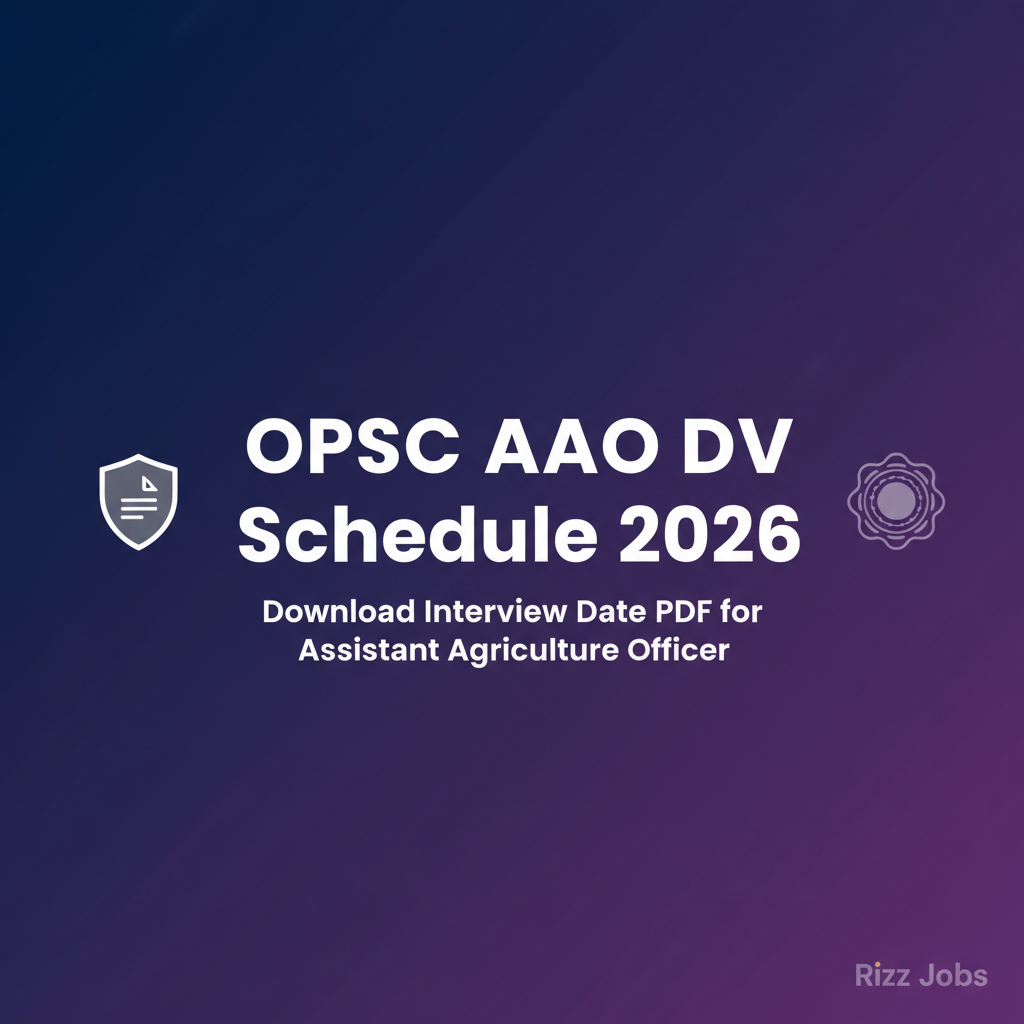 OPSC AAO DV Schedule 2026 OPSC AAO DV Schedule 2026 - Official Job Notification