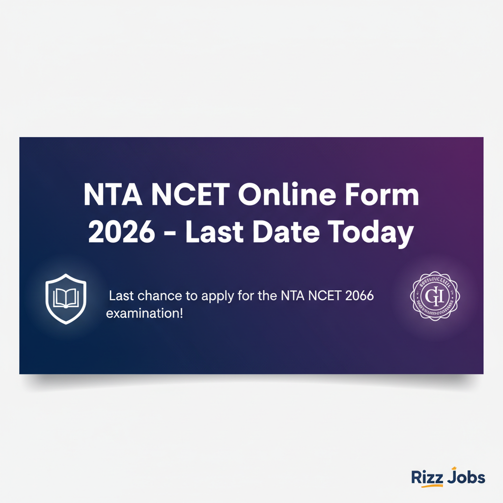 NTA NCET Online Form 2026 – Last Date Today NTA NCET Online Form 2026 – Last Date Today - Official Job Notification