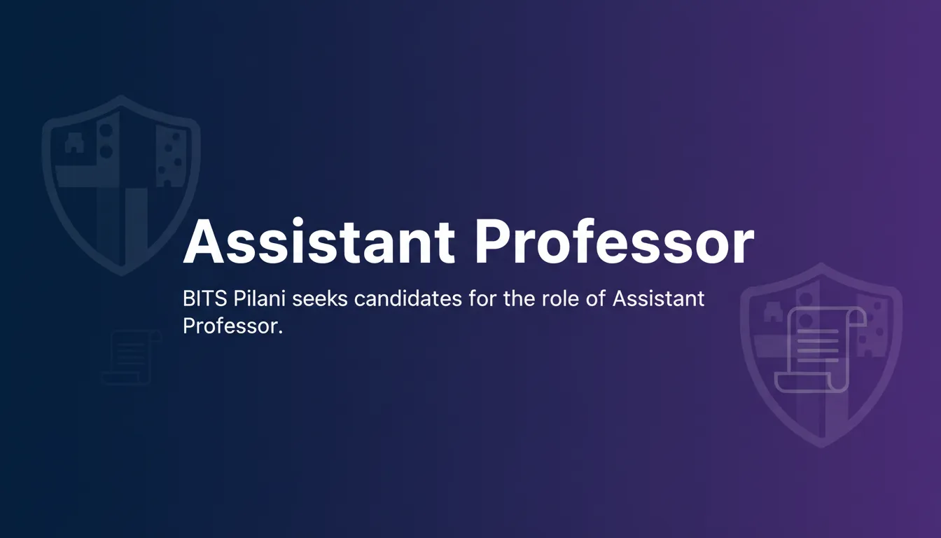 Assistant Professor - Official Job Notification