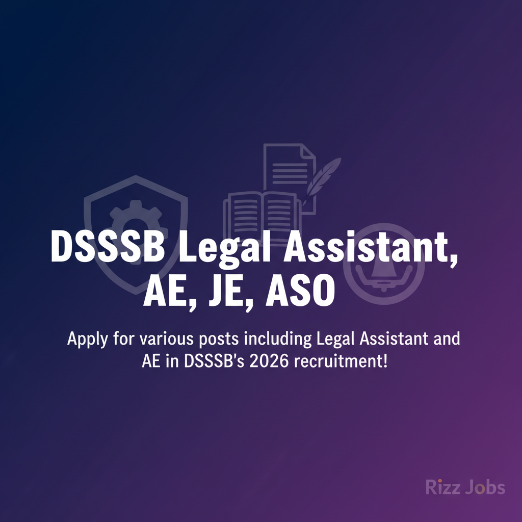 DSSSB Legal Assistant, AE, JE, ASO DSSSB Legal Assistant, AE, JE, ASO - Official Job Notification