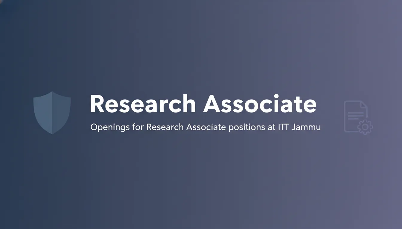 Research Associate - Official Job Notification
