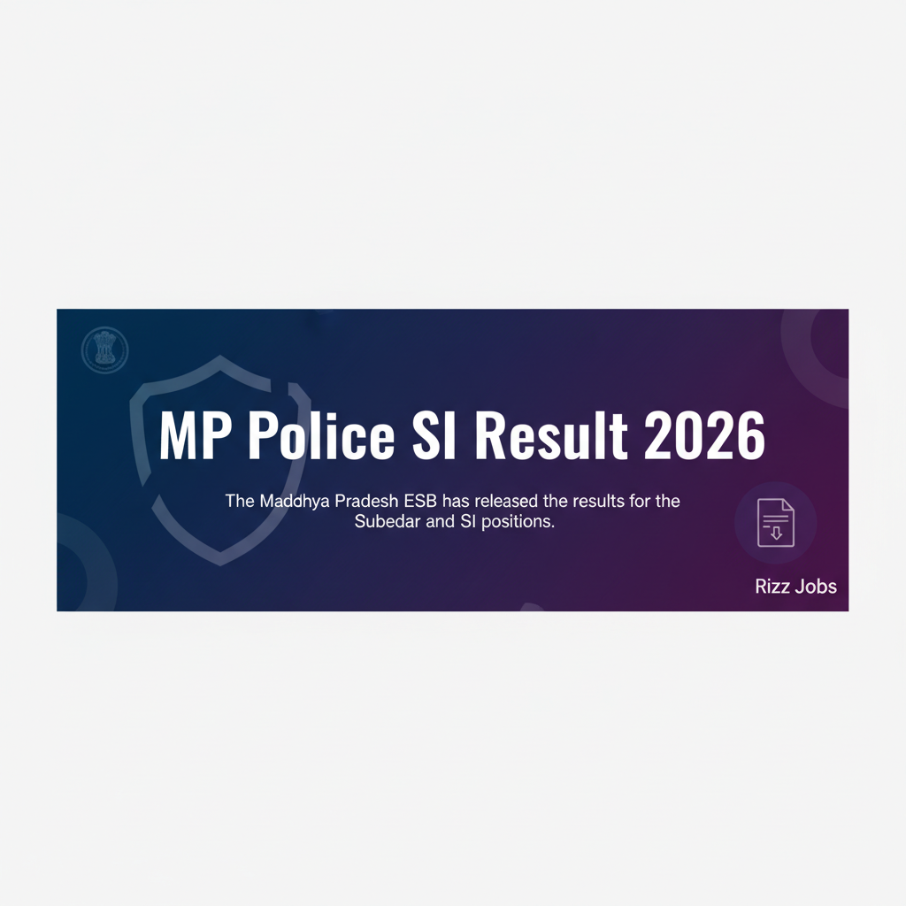 MP Police SI Result 2026 MP Police SI Result 2026 - Official Job Notification