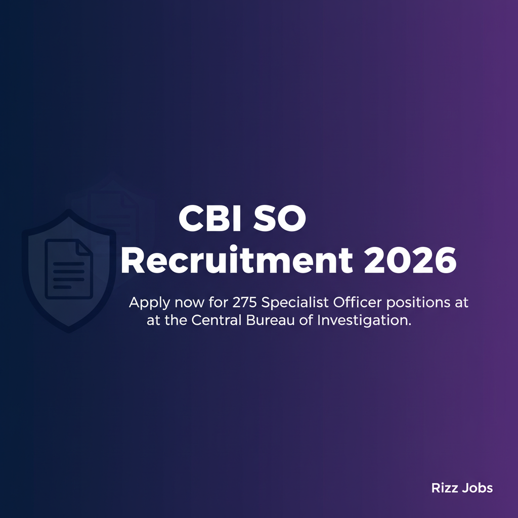 CBI SO Recruitment 2026 CBI SO Recruitment 2026 - Official Job Notification