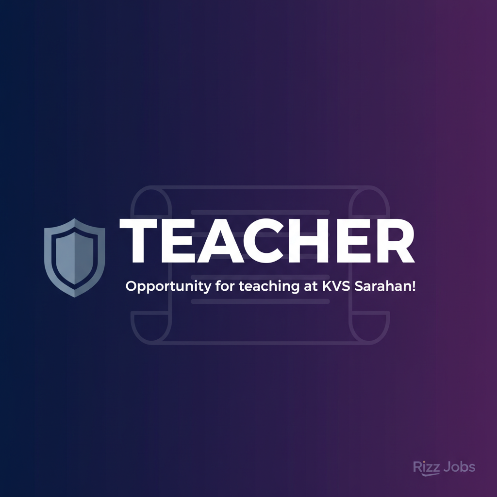 Teacher Teacher - Official Job Notification