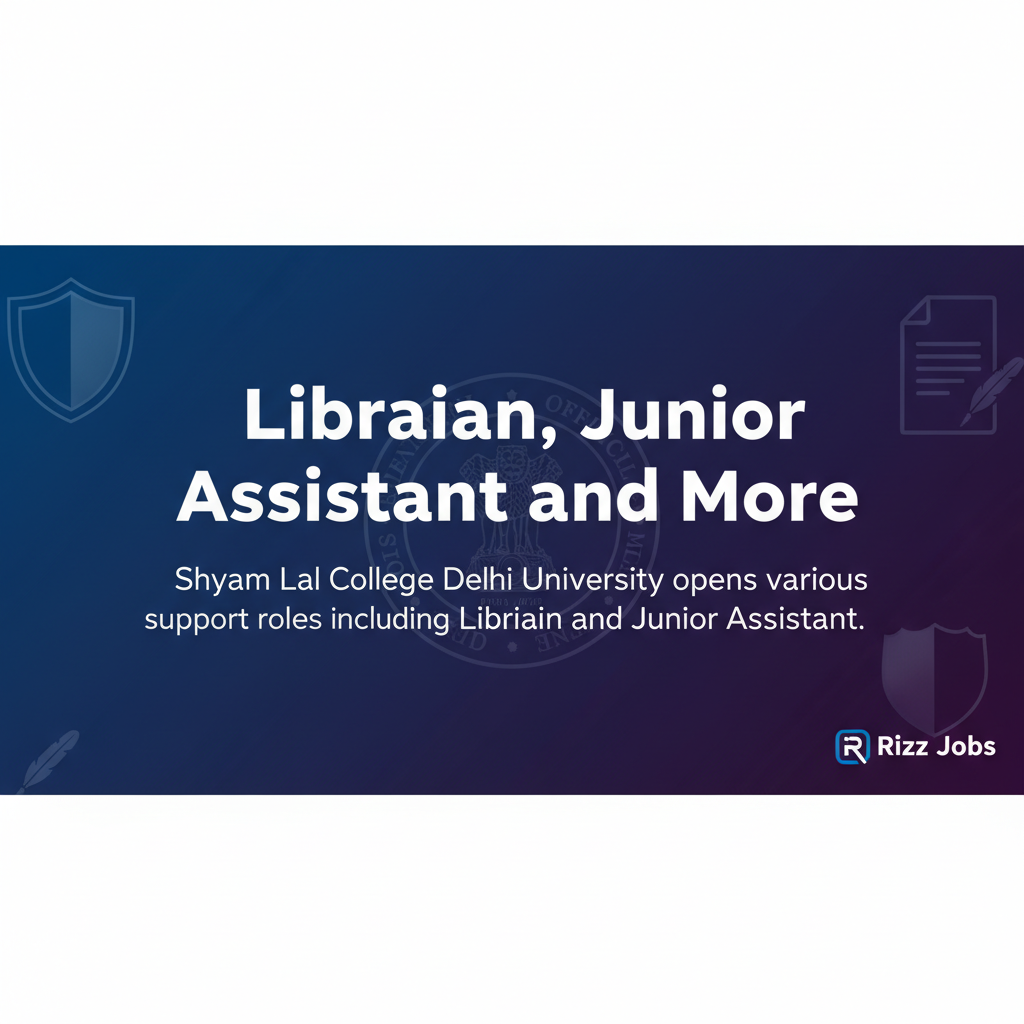 Librarian, Junior Assistant and More Librarian, Junior Assistant and More - Official Job Notification