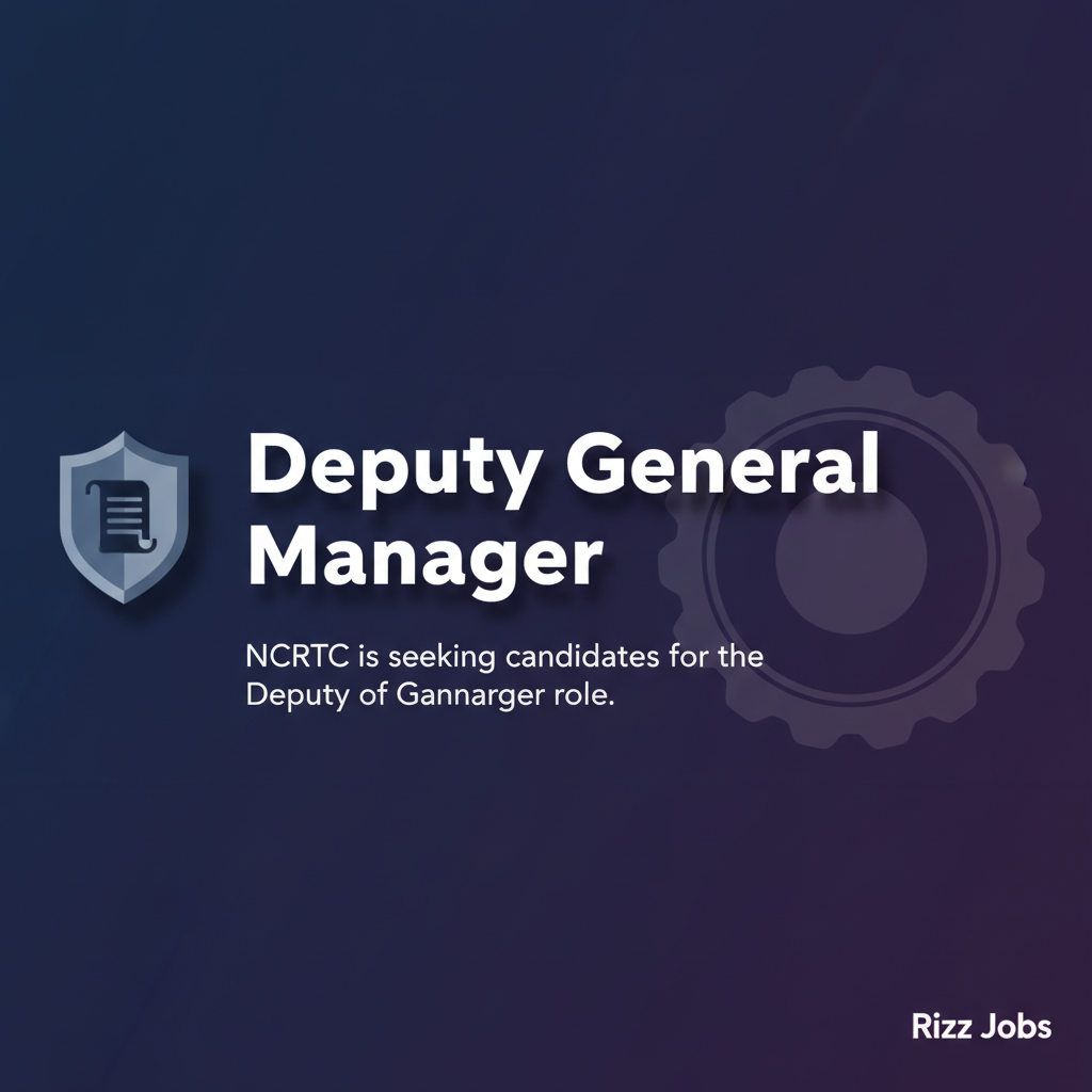 Deputy General Manager Deputy General Manager - Official Job Notification