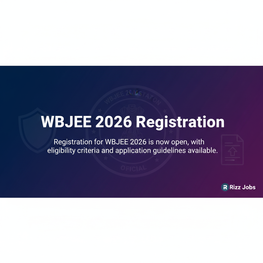 WBJEE 2026 Registration WBJEE 2026 Registration - Official Job Notification